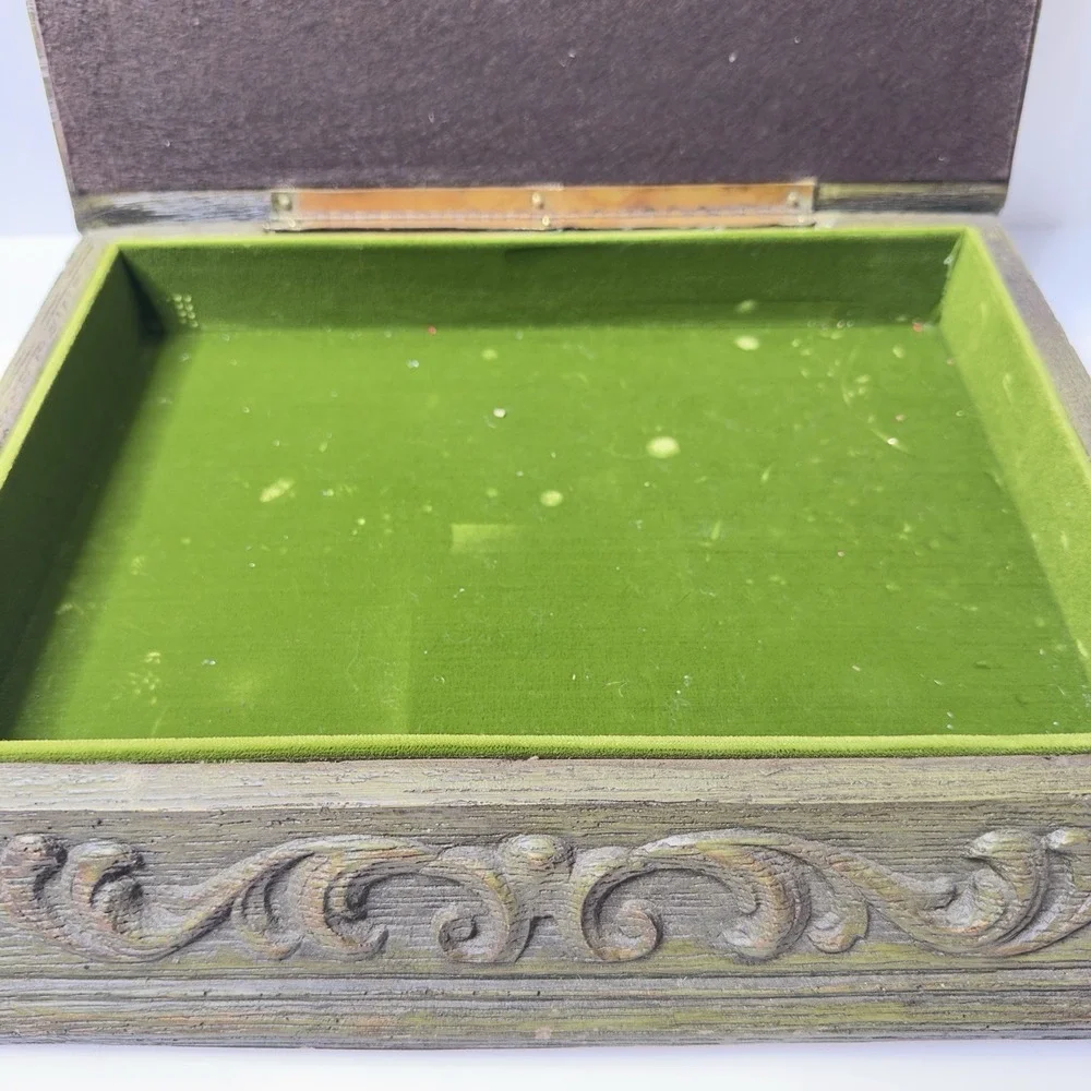 Vintage Large Ornate Florentine Jewelry Keepsake by Mastercarve 16